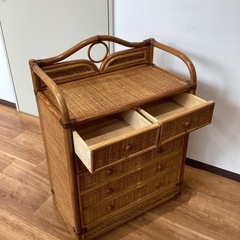 ラタンチェスト【町田市再生家具】　251038の画像