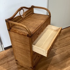 ラタンチェスト【町田市再生家具】　251038の画像