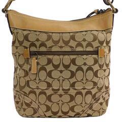 コーチ ショルダーバッグ 10403 ベージュ系 キャンバス×レザー シグネチャー COACH ■E.Bmp.An-21の画像