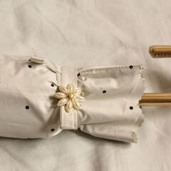 折り畳み婦人用傘　WPC．　ゴールド革取手の画像