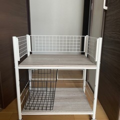 キャスター付き収納ラックメッシュカゴセット