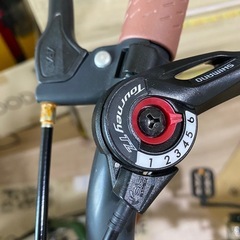 【取引中】【使用歴2ヶ月】折りたたみ自転車 20インチ グリーン シマノ 6段変速 カギ ライト カゴの画像