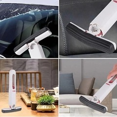 ミニモップ スポンジモップ スクイーズ 乾湿両用 絞り器付き デスク 窓拭き 鏡の画像