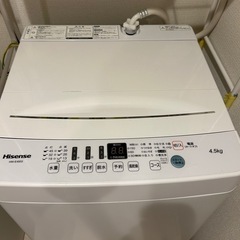 Hisense洗濯機4.5kg美品の画像