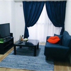 ラグ デニム生地 青 グラデーション 夏の画像