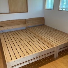 ベッド2台（ディノス購入品）高さ調整可能なスノコベッドの画像