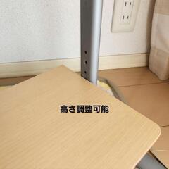 二段机 パソコンデスク ワークデスク サイドテーブル 学習机 木目調 コンパクト 省スペースの画像