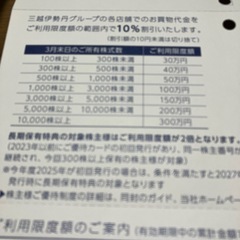 三越伊勢丹株主優待カードの画像