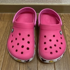 crocsサンダル ミニー柄 ピンク　約20cmの画像