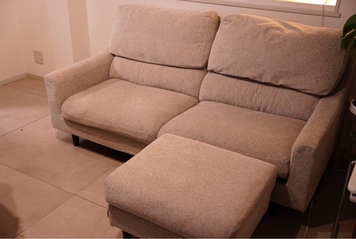 定価8万円 大川家具　ソファ　2.5人掛け　モントレー　オットマン