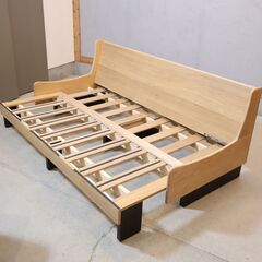 福岡大川の家具メーカーMeuble(モーブル)のドロシーⅡ オーク材 ごろ寝ソファです。3人掛けソファとしても高反発マットレスでベッドとしても快適なリビングライフが叶う人気のソファベッド♪の画像