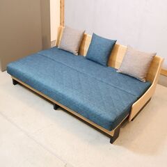 福岡大川の家具メーカーMeuble(モーブル)のドロシーⅡ オーク材 ごろ寝ソファです。3人掛けソファとしても高反発マットレスでベッドとしても快適なリビングライフが叶う人気のソファベッド♪の画像