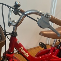 【受付終了】
いきなり自転車　12インチ　赤　舵取り棒つきの画像