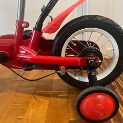 【受付終了】
いきなり自転車　12インチ　赤　舵取り棒つきの画像