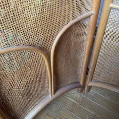 パーテーション4連　藤製　ラタンの画像