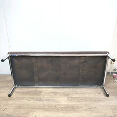 8/5 終 jy■KOKUYO/コクヨ ベンチ ブラウン ロビーチェア パブリックベンチ 約W150×D59×H68cm/SH33cm 25g菊Eの画像