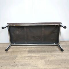 jy■KOKUYO/コクヨ ベンチ ブラウン ロビーチェア パブリックベンチ 約W100×D45×H33cm 25g菊Eの画像