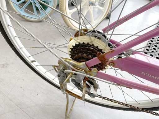 26インチ 6段変速 自転車 ピンク SCALARE STYLE ママチャリ 札幌市手稲区