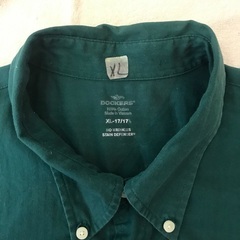 DOCKERS 半袖シャツ XL ダークグリーンの画像