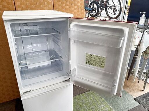 札幌【137L シャープ 2ドア 冷蔵庫 2014年製】SJ-BK14Y つけかえどっちもドア ファン式 ホワイト 冰箱 냉장고 tủ lạnh SHARP 100Lクラス 百Lクラス 北20条店