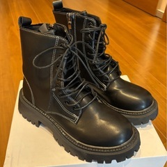 Lace Ladies 厚底レースアップブーツ 24cmの画像