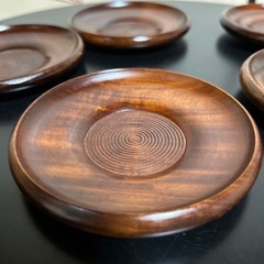 木製の茶托5つの画像