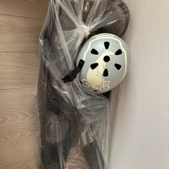 7/14まで掲載【bikke 】ビッケ　自転車前乗せブラウン ヘルメット付きの画像