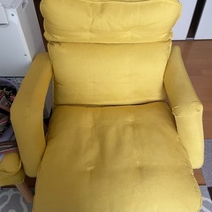 値下げ！リクライニングソファ オッドマン付きの画像