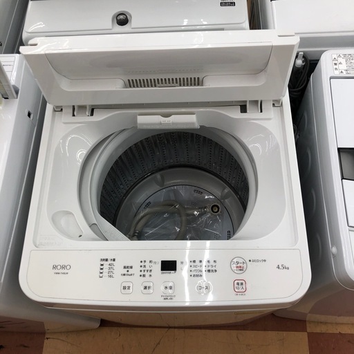 《リサイクルショップドリーム次屋店》★ジモティー割引有★4.5kg洗濯機/RORO/YWM-T45LW/2024年製/中古品☆尼崎市若王寺☆