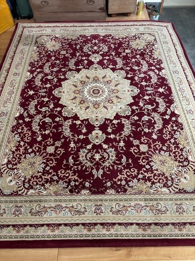 超美品　ウィルトンカーペットコレクション　赤色 花柄　200×250