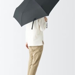 晴雨兼用 折りたたみ傘 親骨の長さ60cm / 6本骨 / 黒の画像