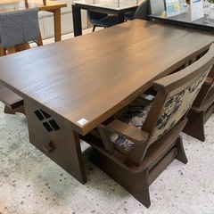 【愛品館 江戸川店 】ベンチダイニングテーブル4点セット …
