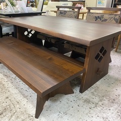 【愛品館 江戸川店 】ベンチダイニングテーブル4点セット 飛騨清見工房の画像