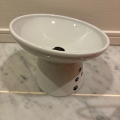 猫壱(necoichi)ハッピーダイニング 猫用 脚付にゃにゃめフードボウル ハイタイプ 猫柄吐き戻し軽減 電子レンジ&食器洗浄機対応の画像