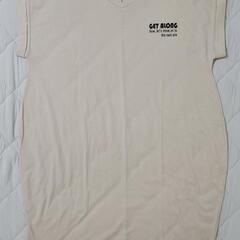 👚ロングＴシャツ ベージュ Ｍの画像