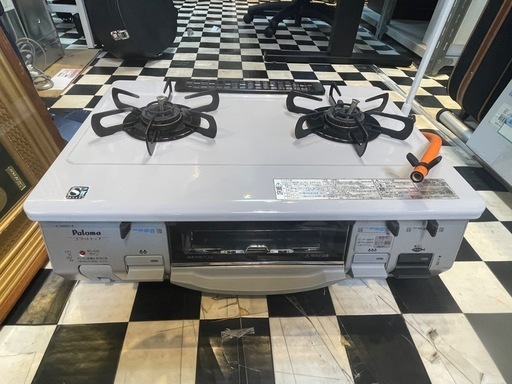 【リサイクルサービス八光】2013年製　パロマ　ガステーブル（プロパンガス用右強火タイプ） クリスタルグレー IC-N800V-R