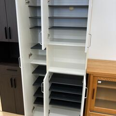 ★ジモティ割引あり★【リユースのサカイ野々市店】シューズBOX 白 W(幅)74.5×D(奥行き)38×H(高さ)177.5cm ※クリーニング済みの画像