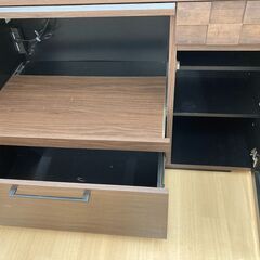 【リユースのサカイ野々市店】 レンジ台 ブラウン W(幅)120×D(奥行き)45×H(高さ)85cm ※クリーニング済みの画像