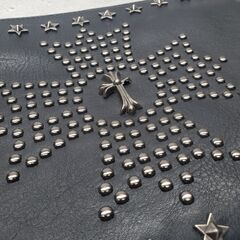 クラッチバッグ レザー調 スタッズ　お洒落バッグの画像