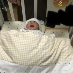 【お話中】ベビーベッドとベビー布団の画像