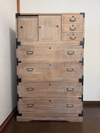 昭和初期】80年前のヴィンテージ桐箪笥｜鍵付き・軽量・分解可能