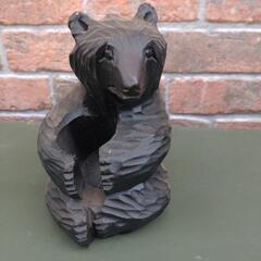 【断捨離中‼️あげます‼️】　熊　🐻　木彫り　小物入れ　リメイクに