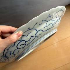 古伊万里　大皿　松竹梅　骨董品　レトロ　陶磁器 藍色　染め付けの画像
