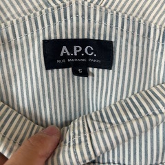 A.P.C サロペット　オーバーオール　ヒッコリー　水色の画像