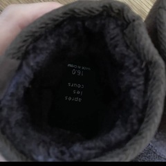 ブーツ　子ども　16 茶色　靴　冬　アプレレクール  ムートンの画像