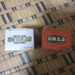 ミニギャラリー葛飾北斎、喜多川歌麿のミニフィギュアの画像