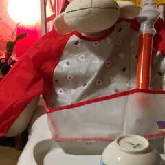 ０円 離乳食ベビーお食事エプロン１枚だけ・割烹着スタイル新男児向...