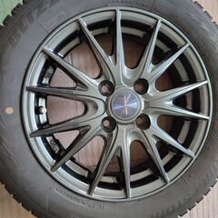 軽自動車　2022年製 スタッドレス　ホイールセット ブリヂストン VRX2 155/65R14 １4インチ 4.5J+45 4H100の画像