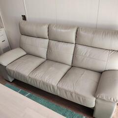 3人掛けソファー デビュー077 3Sハイタイプ SH42 合皮 WH (配送