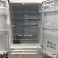 【美品】三菱 ノンフロン冷凍冷蔵庫 MR-R46F-W1 6ドア冷蔵庫 462L 6ドア/観音開きタイプ 2020年製の画像